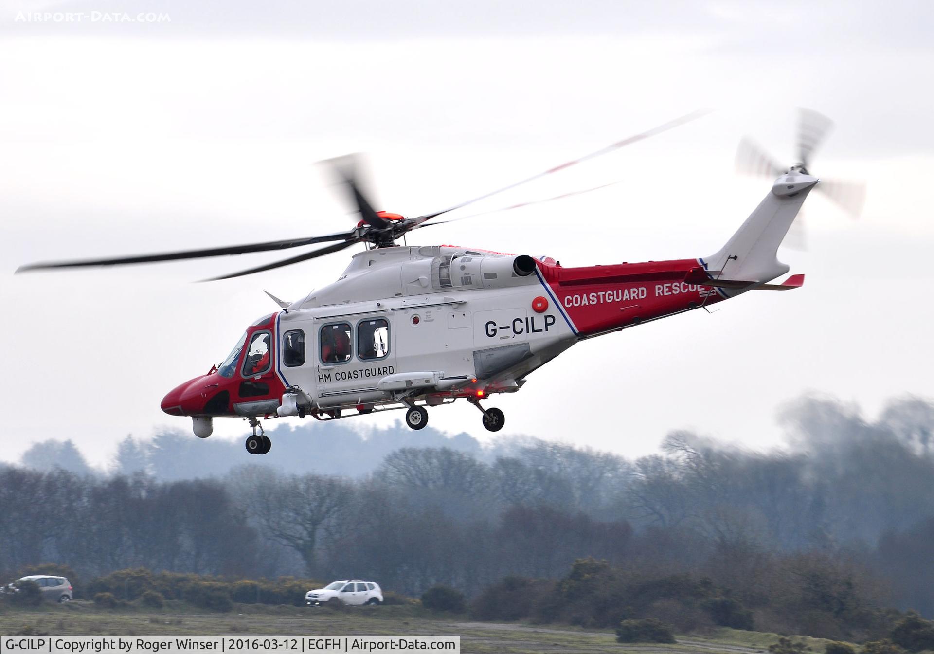 G-CILP, 2014 AgustaWestland AW-139 C/N 31590, Visiting HM Coastguard SAR helicopter (Rescue 187) departing for it's base at MOD Saint Athan.