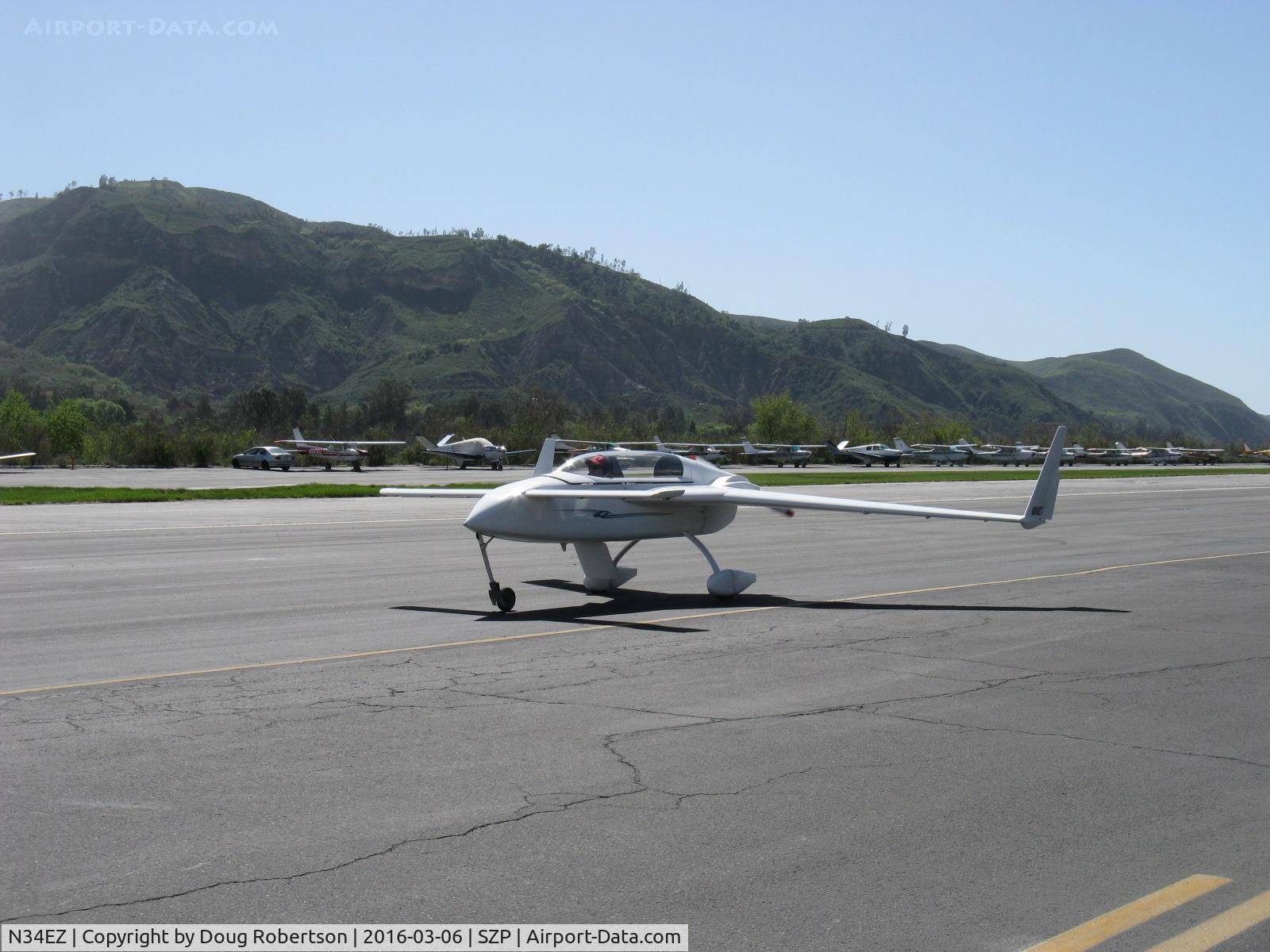 N34EZ, 1998 Rutan VariEze C/N 001 (N34EZ), 1998 Gress RUTAN VARI-EZE CANARD, Continental O-200 100 Hp pusher, taxi back