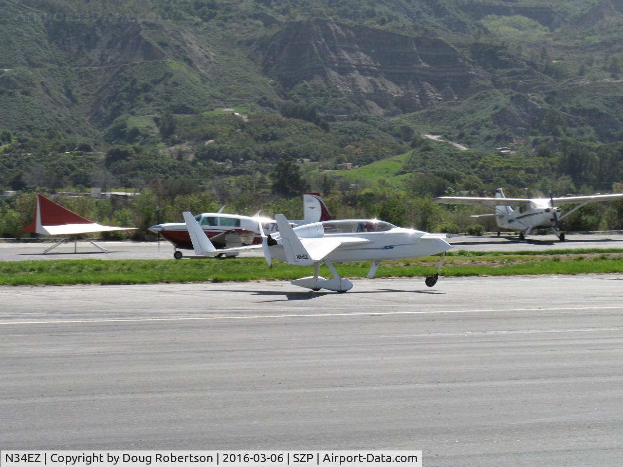 N34EZ, 1998 Rutan VariEze C/N 001 (N34EZ), 1998 Gress RUTAN VARI-EZE CANARD, Continental O-200 100 Hp pusher, another landing roll Rwy 22