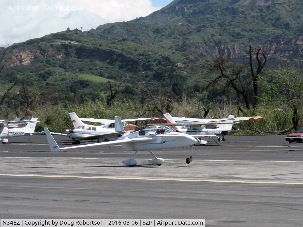 N34EZ, 1998 Rutan VariEze C/N 001 (N34EZ), 1998 Gress RUTAN VARI-EZE CANARD, Continental O-200 100 Hp pusher, c/n 001, first takeoff roll Rwy 22
