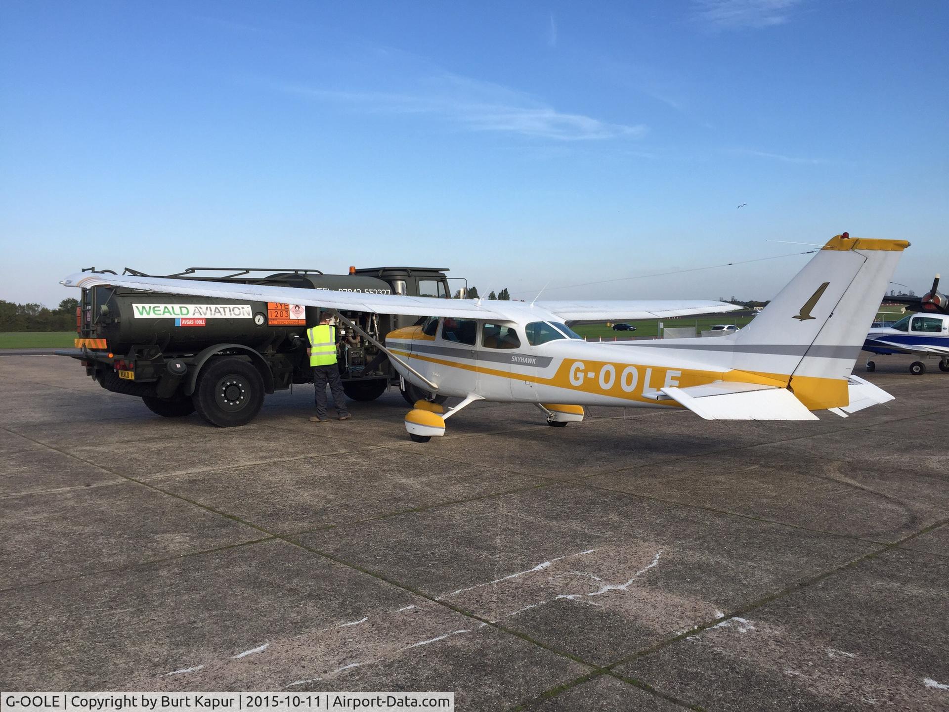 G-OOLE, 1977 Cessna 172M Skyhawk C/N 172-66712, Re fuelling at North Weald airfield