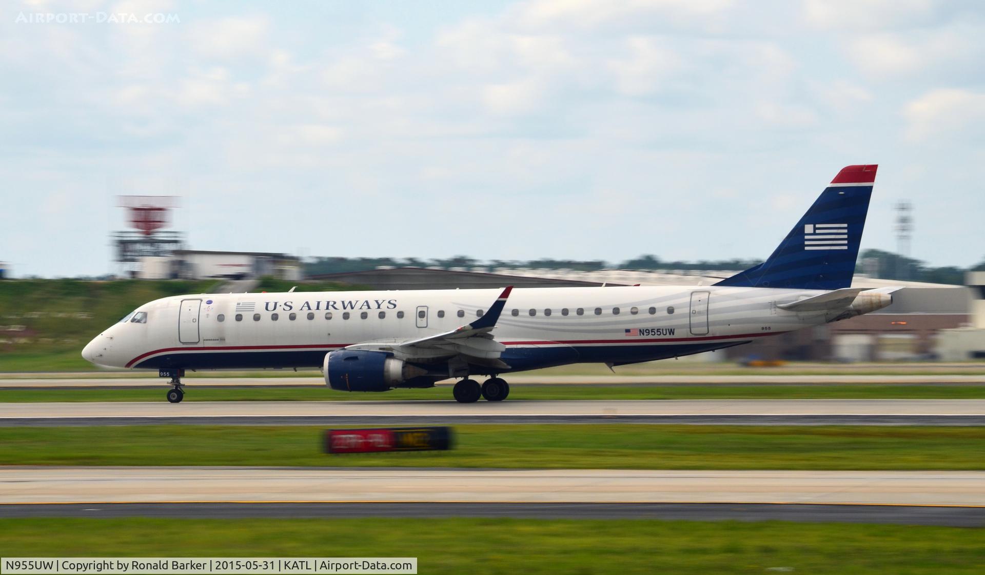 N955UW, 2008 Embraer ERJ-190-100 IGW 190AR C/N 19000152, Takeoff Atlanta