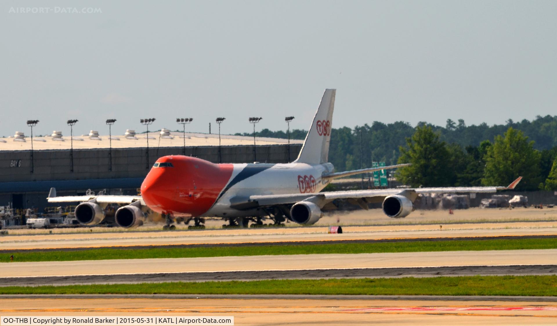 OO-THB, 2007 Boeing 747-4HAERF C/N 35234, Taxi Atlanta