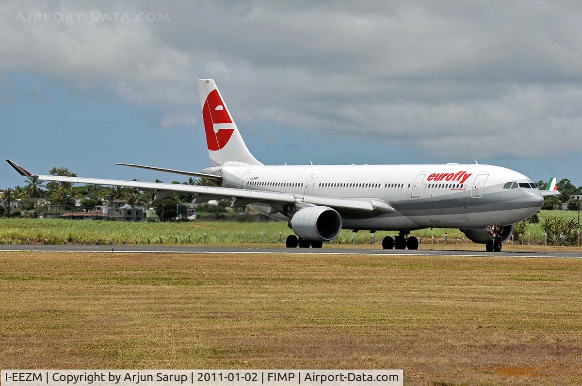I-EEZM, 2007 Airbus A330-243 C/N 822, Turning onto rwy 14 for departure from Plaisance.