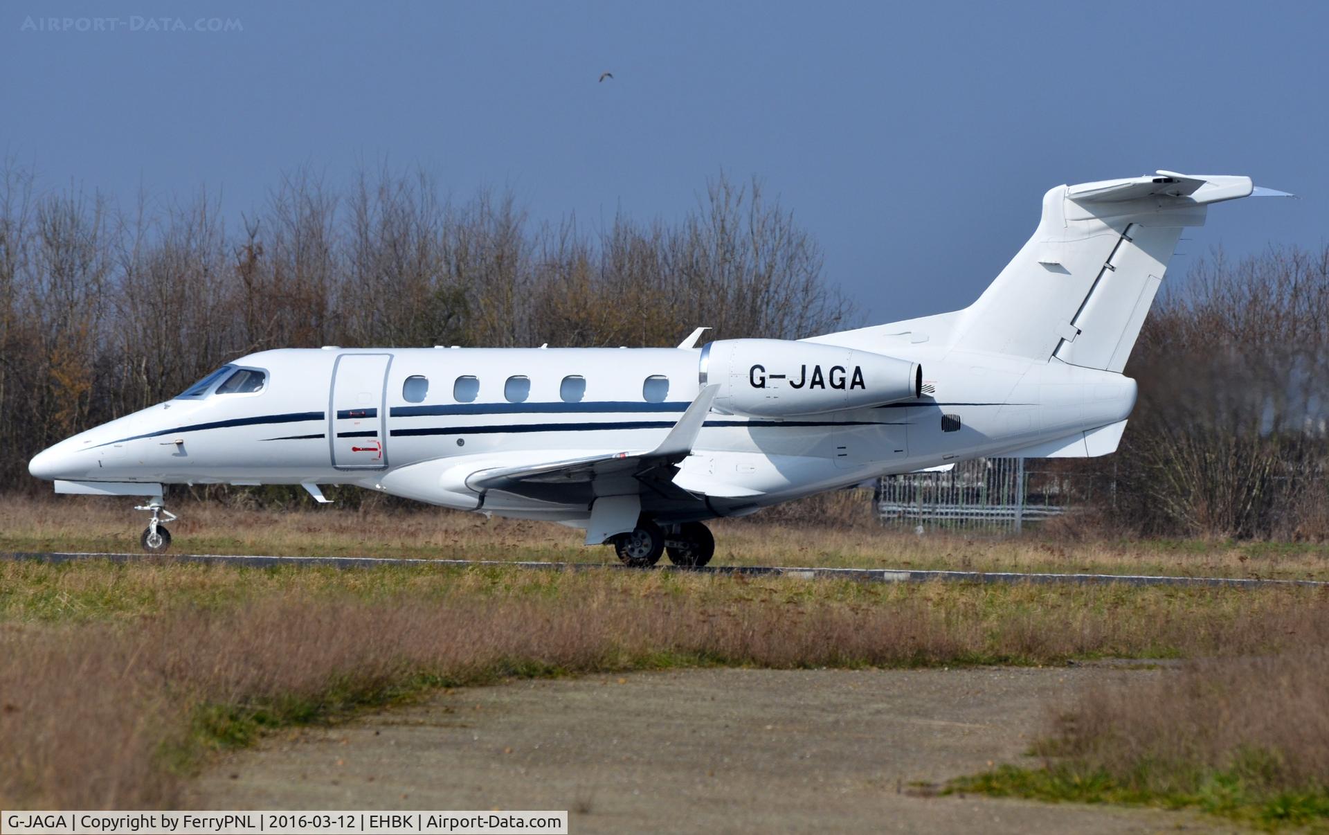 G-JAGA, 2013 Embraer EMB-505 Phenom 300 C/N 50500134, EMB505 backtracking for departure from MST.
