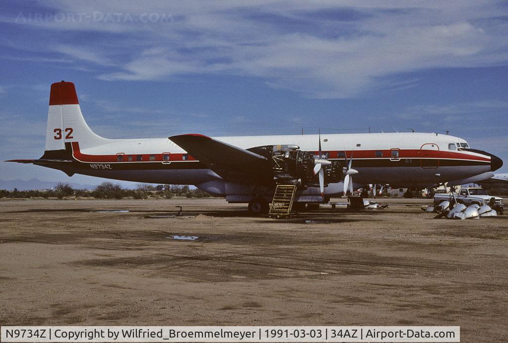 N9734Z, 1957 Douglas DC-7C Seven Seas Seven Seas C/N 45215, K25/K64 scan