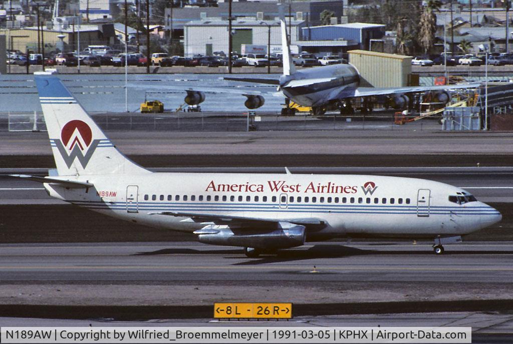 N189AW, 1982 Boeing 737-277 C/N 22656, America West Airlines / K64 scan