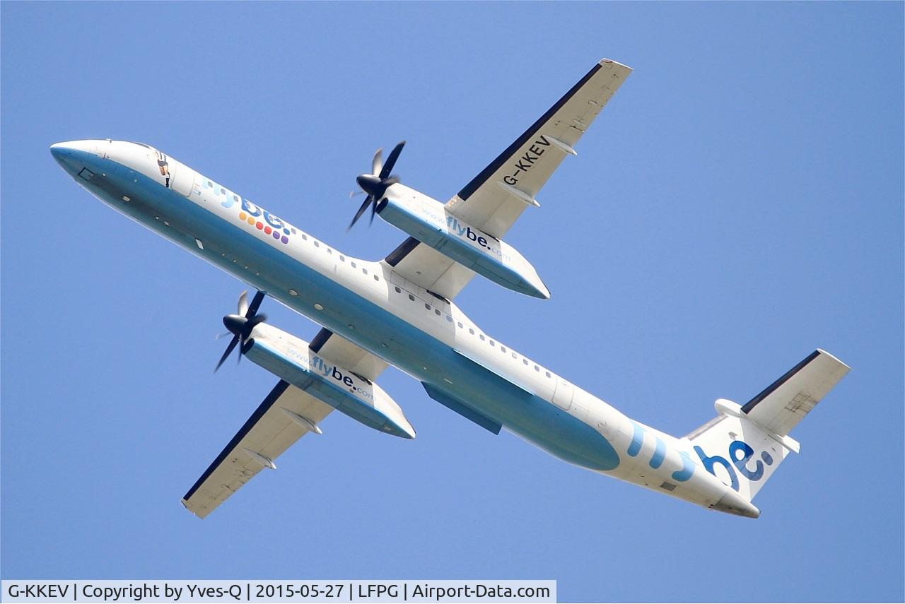 G-KKEV, 2008 De Havilland Canada DHC-8-402Q Dash 8 C/N 4201, De Havilland Canada DHC-8-402Q Dash 8, Take off Rwy 27L, Roissy Charles De Gaulle Airport (LFPG-CDG)