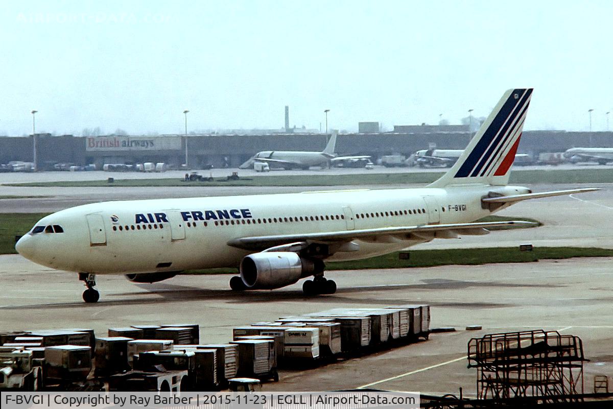 F-BVGI, Airbus A300B4-203 C/N 45, Airbus A300B4-203 [045] (Air France) Heathrow~G @ 1980. From a slide.