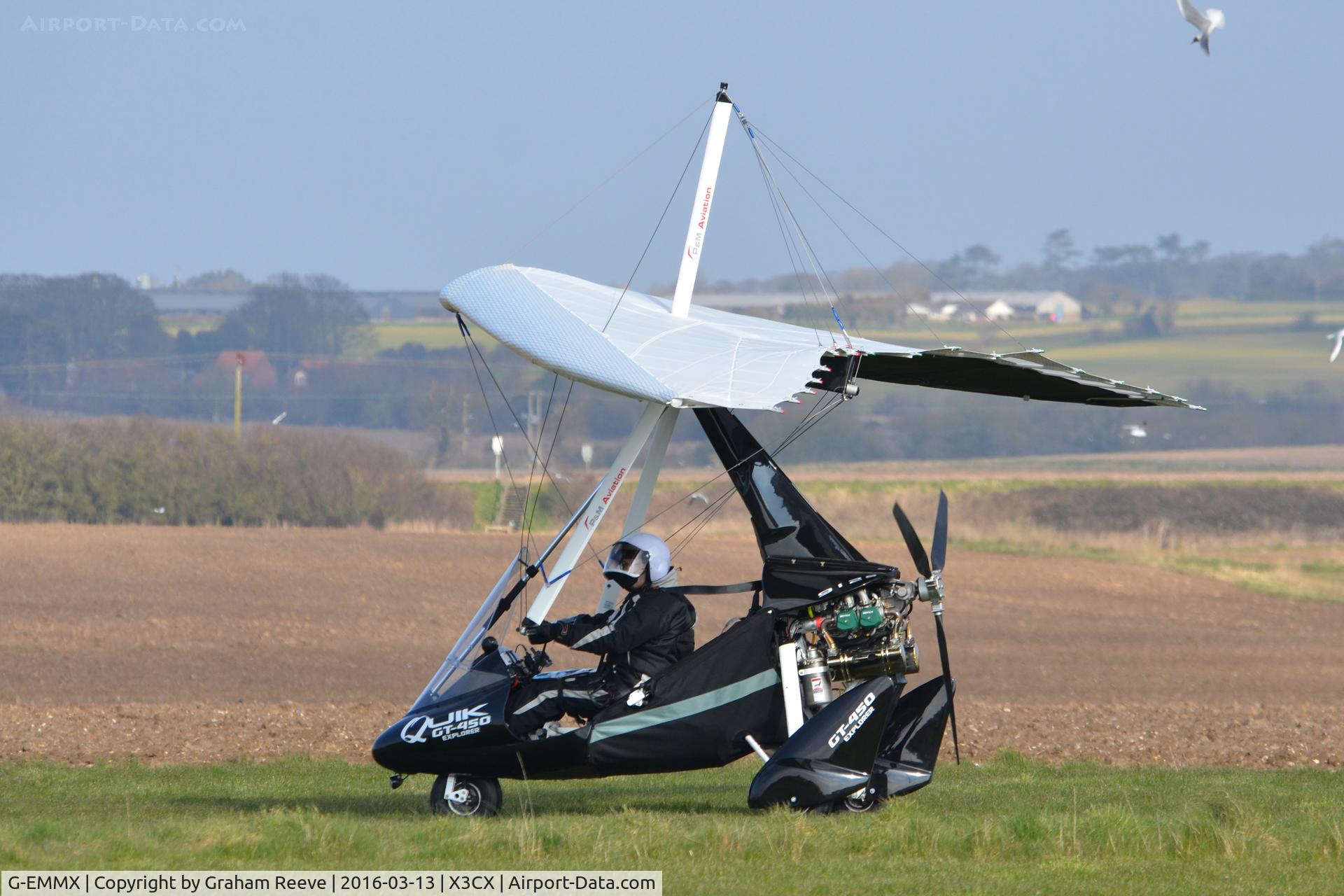 G-EMMX, 2015 P&M Aviation Quik GT450 C/N 8721, Departing from Northrepps.
