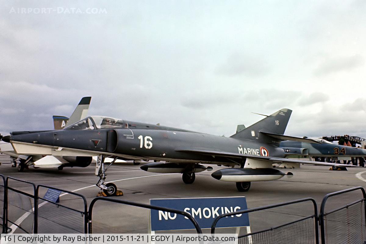 16, Dassault Etendard IV.M C/N 16, Dassault Etendard IVM [16] (French Navy) RNAS Yeovilton~G 05/08/1978. From a slide.