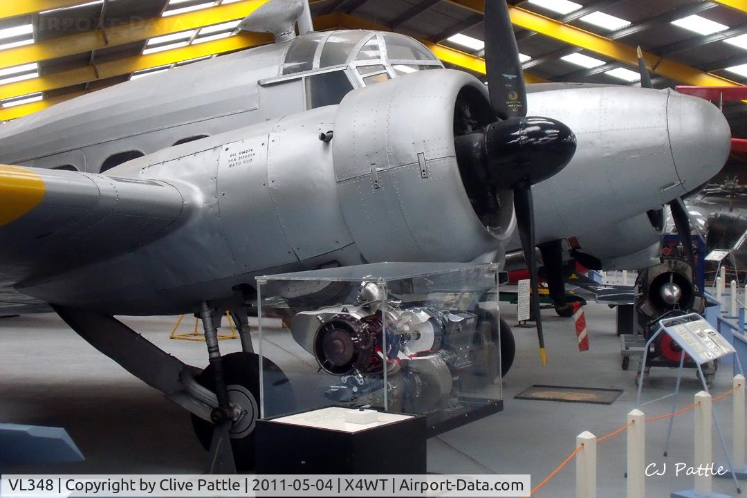 VL348, Avro 652A Anson C.19 Srs 2 C/N 34219, Preserved at the Newark Air Museum, Winthorpe, Nottinghamshire. X4WT