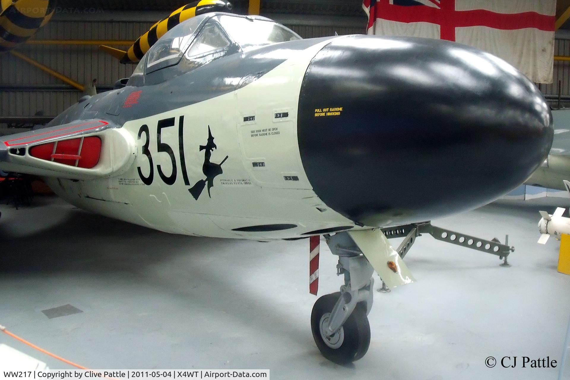 WW217, De Havilland DH-112 Sea Venom FAW.21 C/N 12741, Preserved at the Newark Air Museum, Winthorpe, Nottinghamshire. X4WT