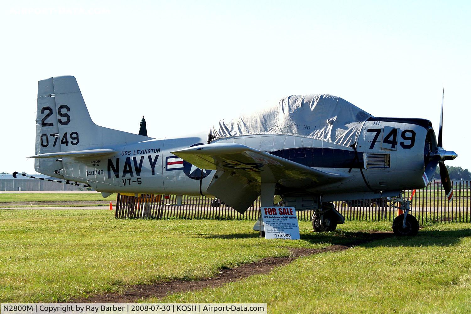 N2800M, North American T-28C Trojan C/N 252-9 (146246), North American T-28C Trojan [252-9] Oshkosh-Wittman Regional~N 30/07/2008