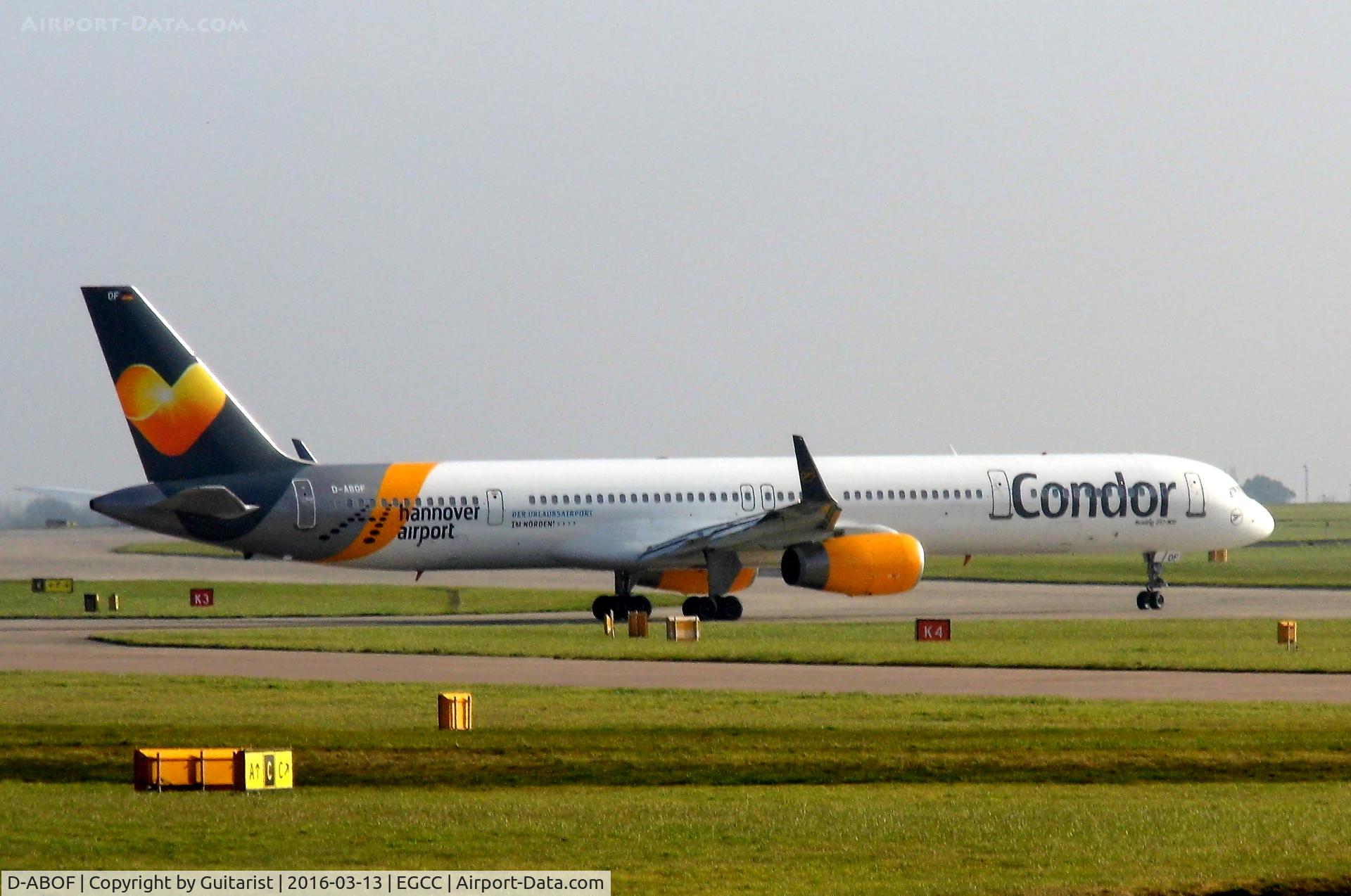 D-ABOF, 1999 Boeing 757-330 C/N 29013, At Manchester