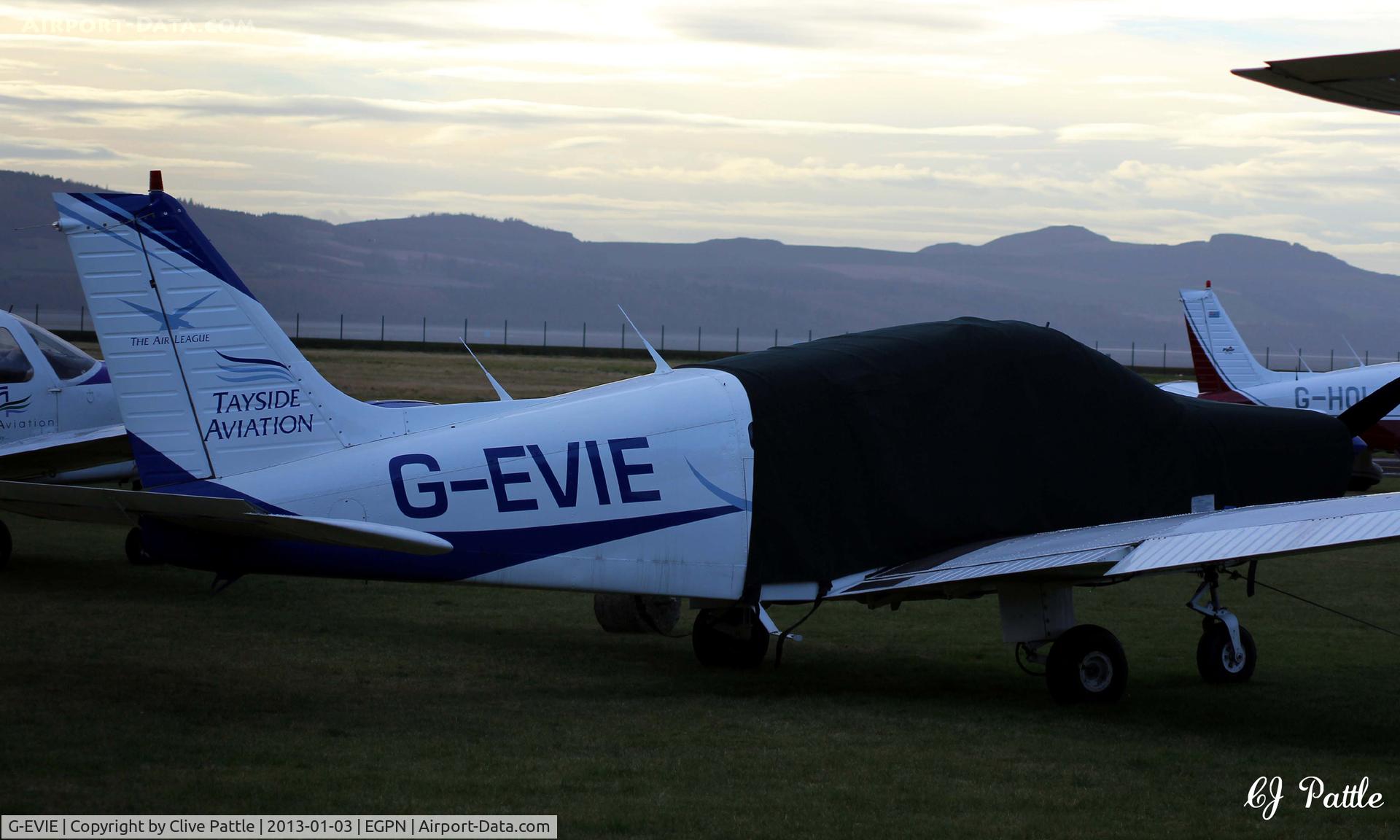 G-EVIE, 1983 Piper PA-28-161 Cherokee Warrior II C/N 28-8316043, Dusk at Dundee EGPN