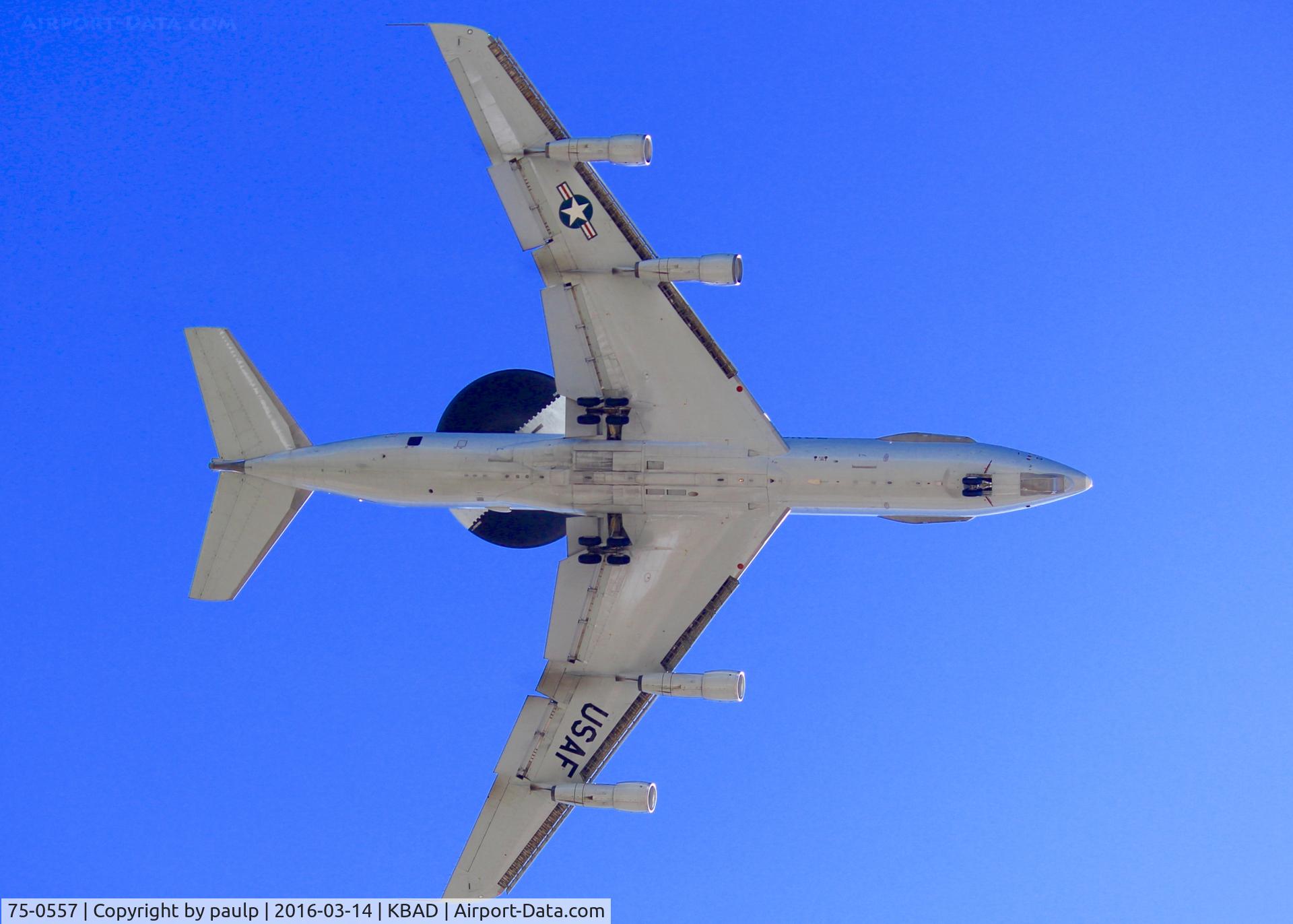 75-0557, 1975 Boeing E-3B Sentry C/N 21048, E-3B Sentry at Barksdale Air Force Base.