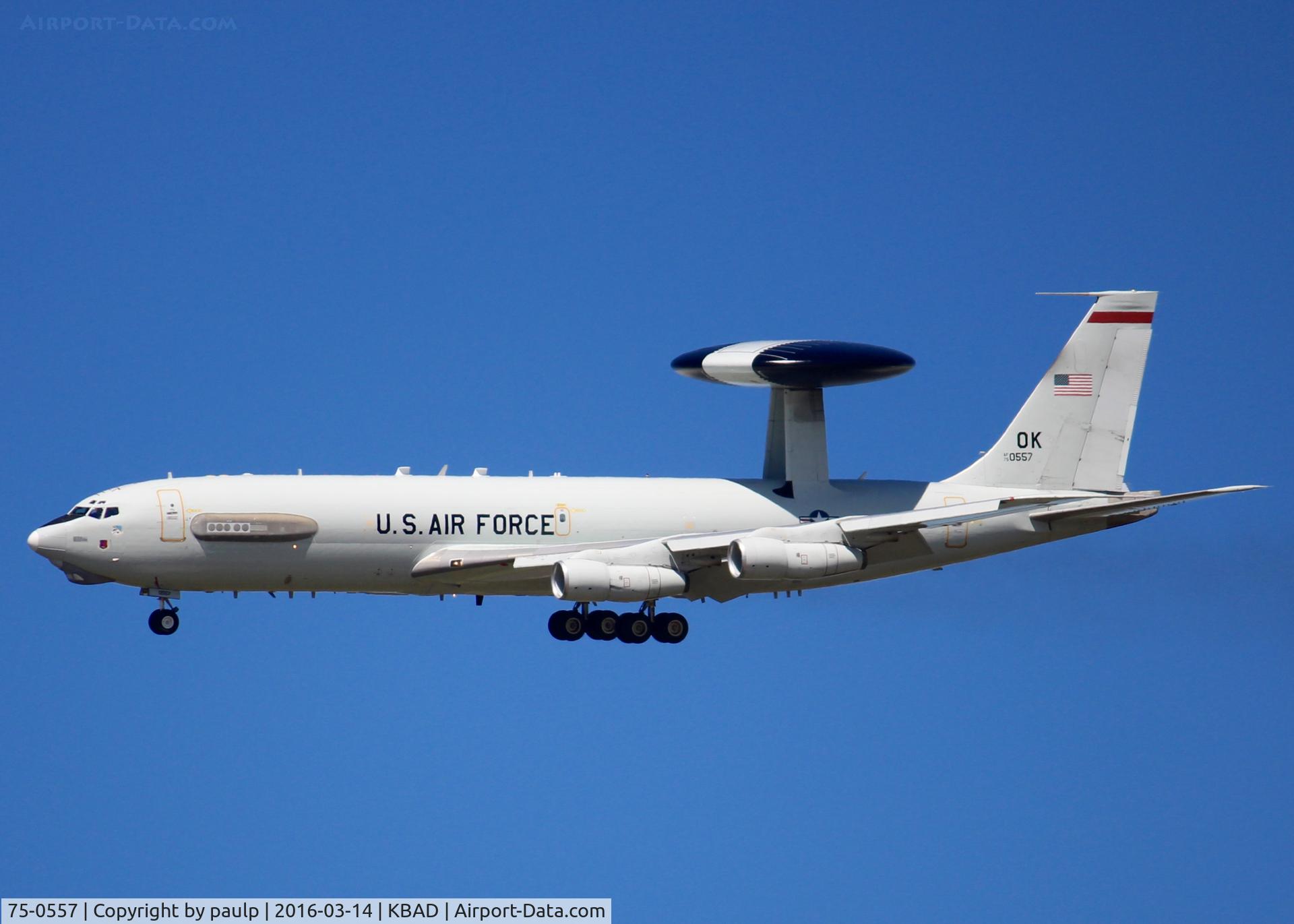 75-0557, 1975 Boeing E-3B Sentry C/N 21048, E-3B Sentry at Barksdale Air Force Base.