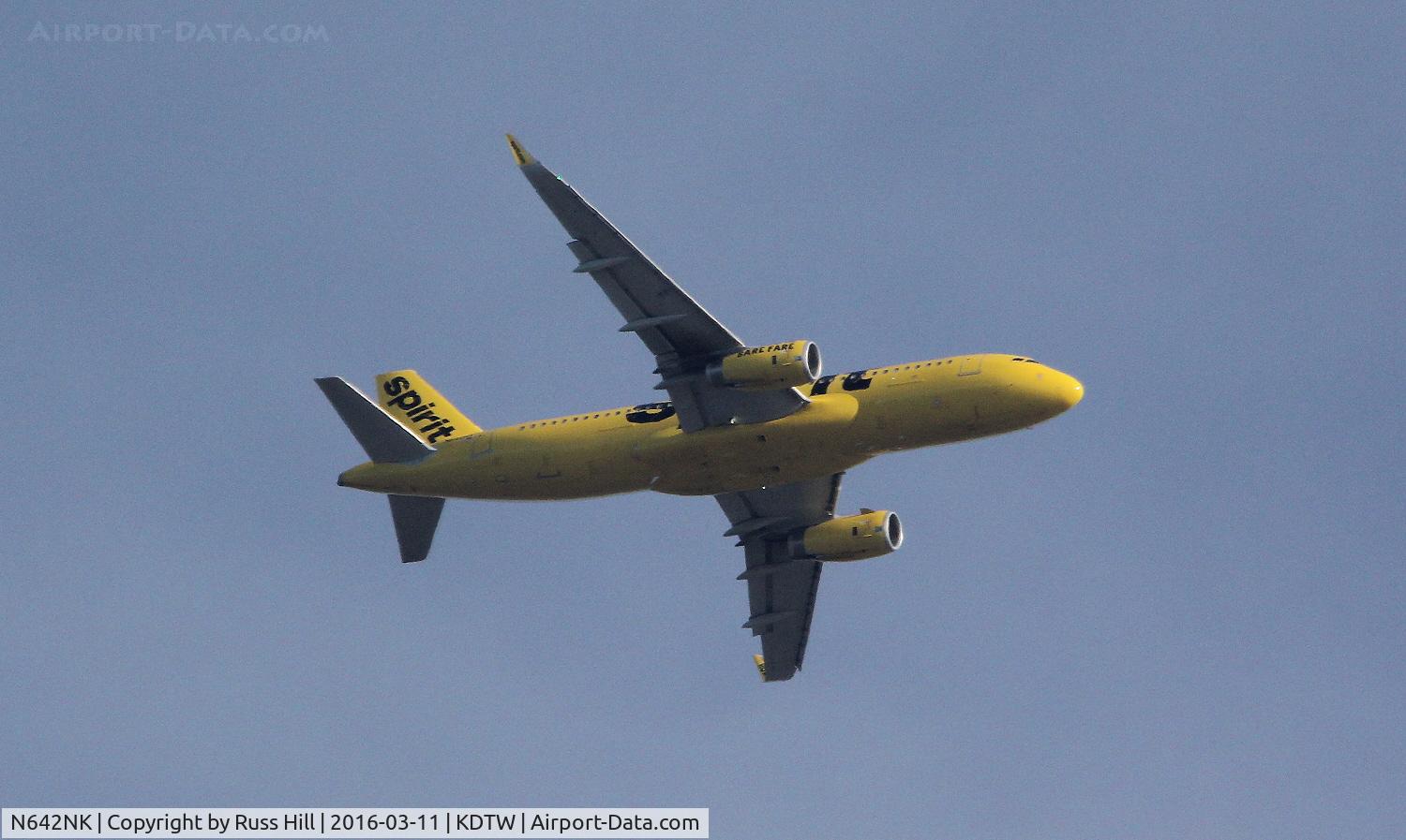N642NK, 2015 Airbus A320-214 C/N 6586, On approach to DTW, approx. 15 miles out.