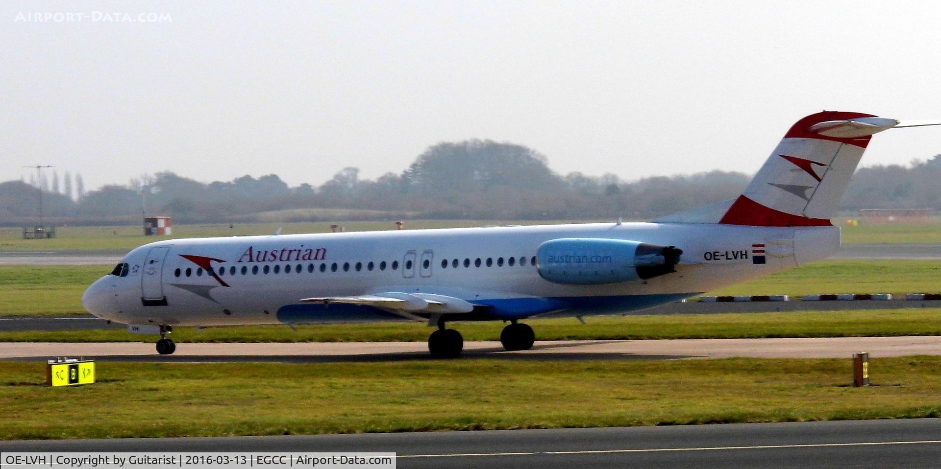 OE-LVH, 1993 Fokker 100 (F-28-0100) C/N 11456, At Manchester