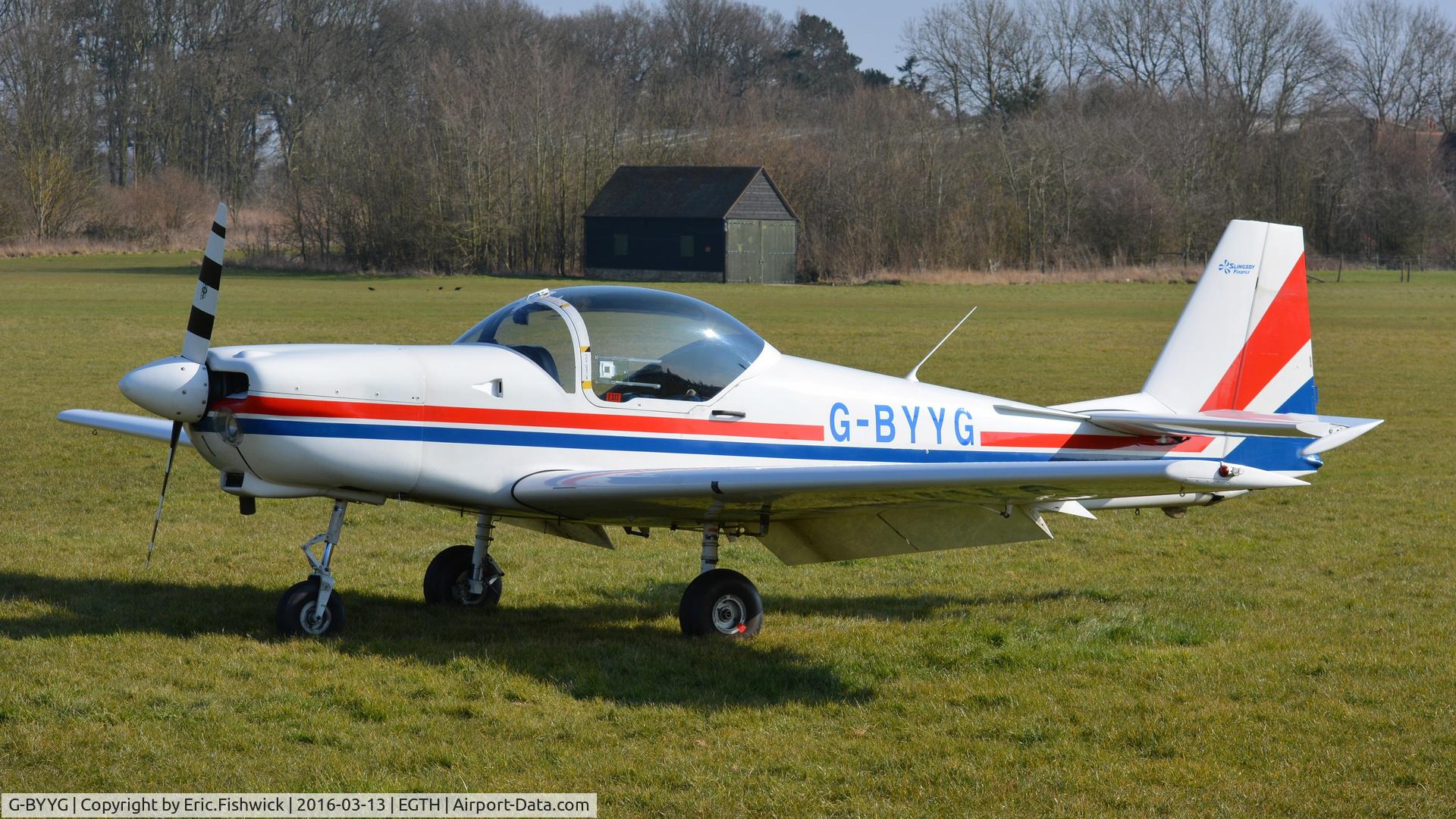 G-BYYG, 1990 Slingsby T-67C Firefly C/N 2101, 3. G-BYYG at The Shuttleworth Collection, March 2016.