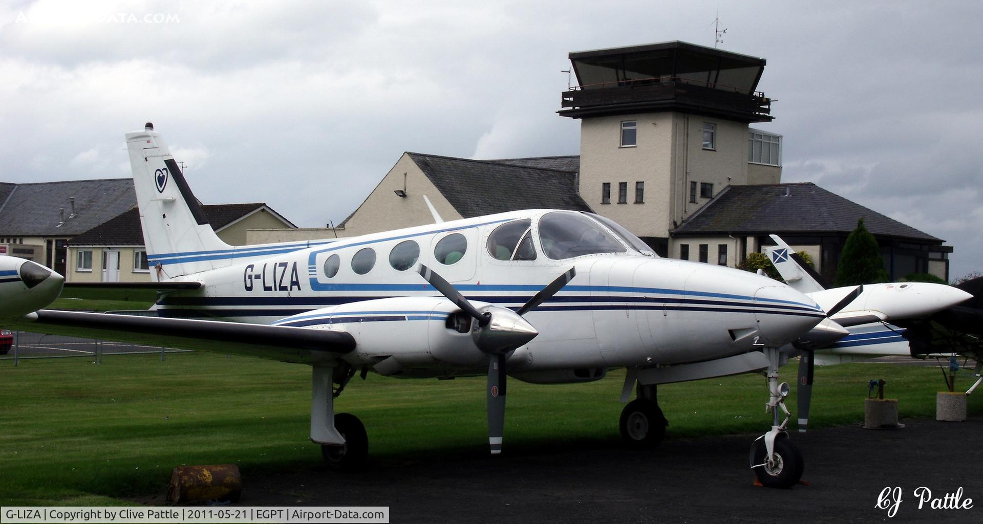 G-LIZA, 1980 Cessna 340A C/N 340A-1021, Parked up at Perth EGPT