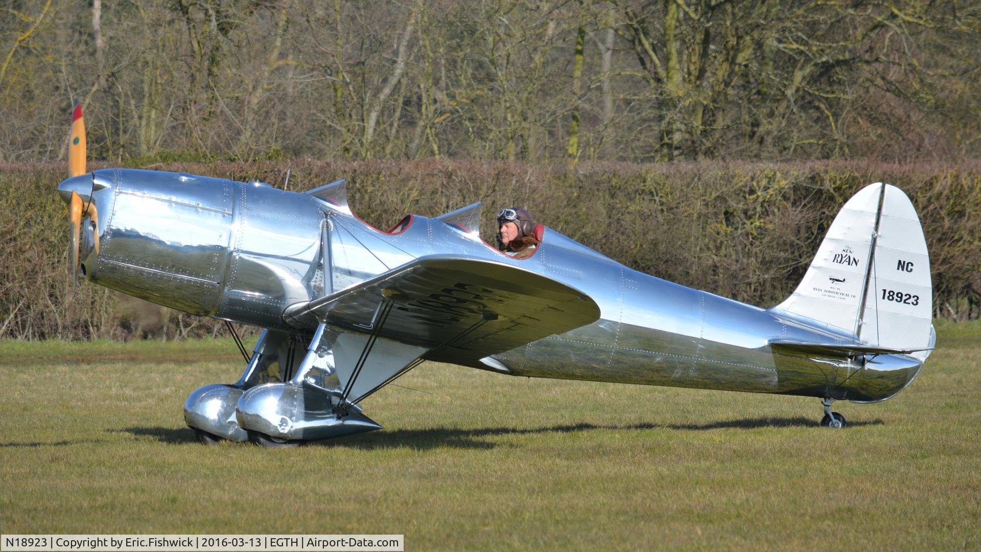 N18923, 1939 Ryan Aeronautical ST-A C/N 322, 1. NC18923 at The Shuttleworth Collection, March 2016.