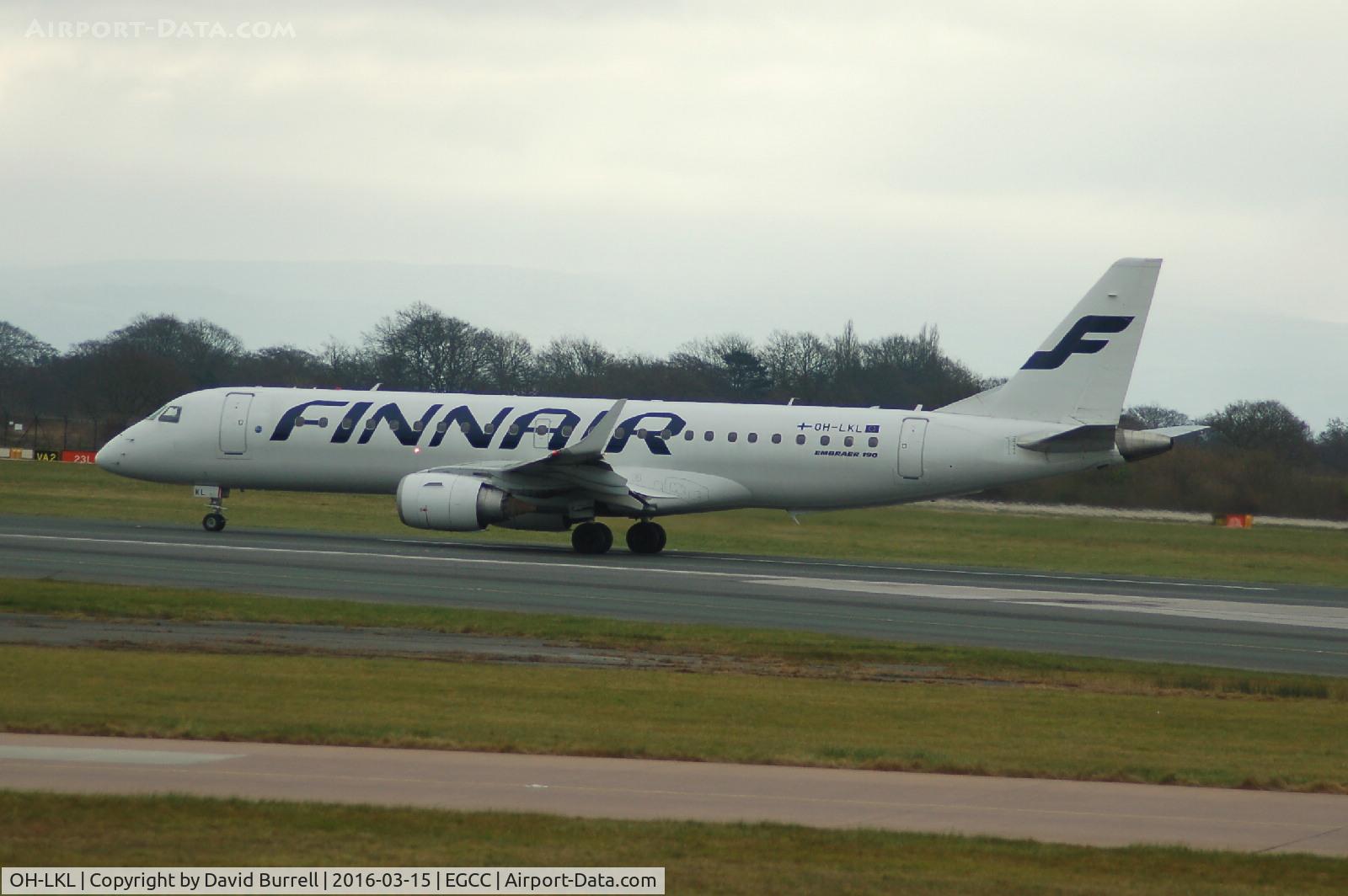 OH-LKL, 2007 Embraer 190LR (ERJ-190-100LR) C/N 19000153, Finnair Embraer OH-LKL Take off Manchester AIrport.