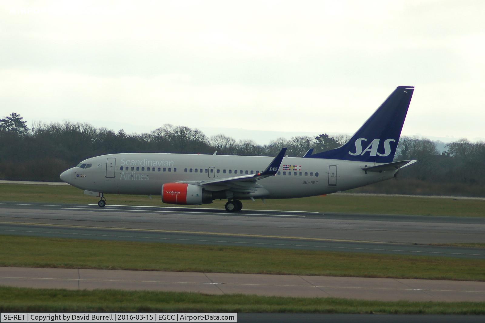SE-RET, 2002 Boeing 737-76N C/N 32734, Scandinavian Airlines Boeing 737-76N  SE-RES Taking Off Manchester Airport.