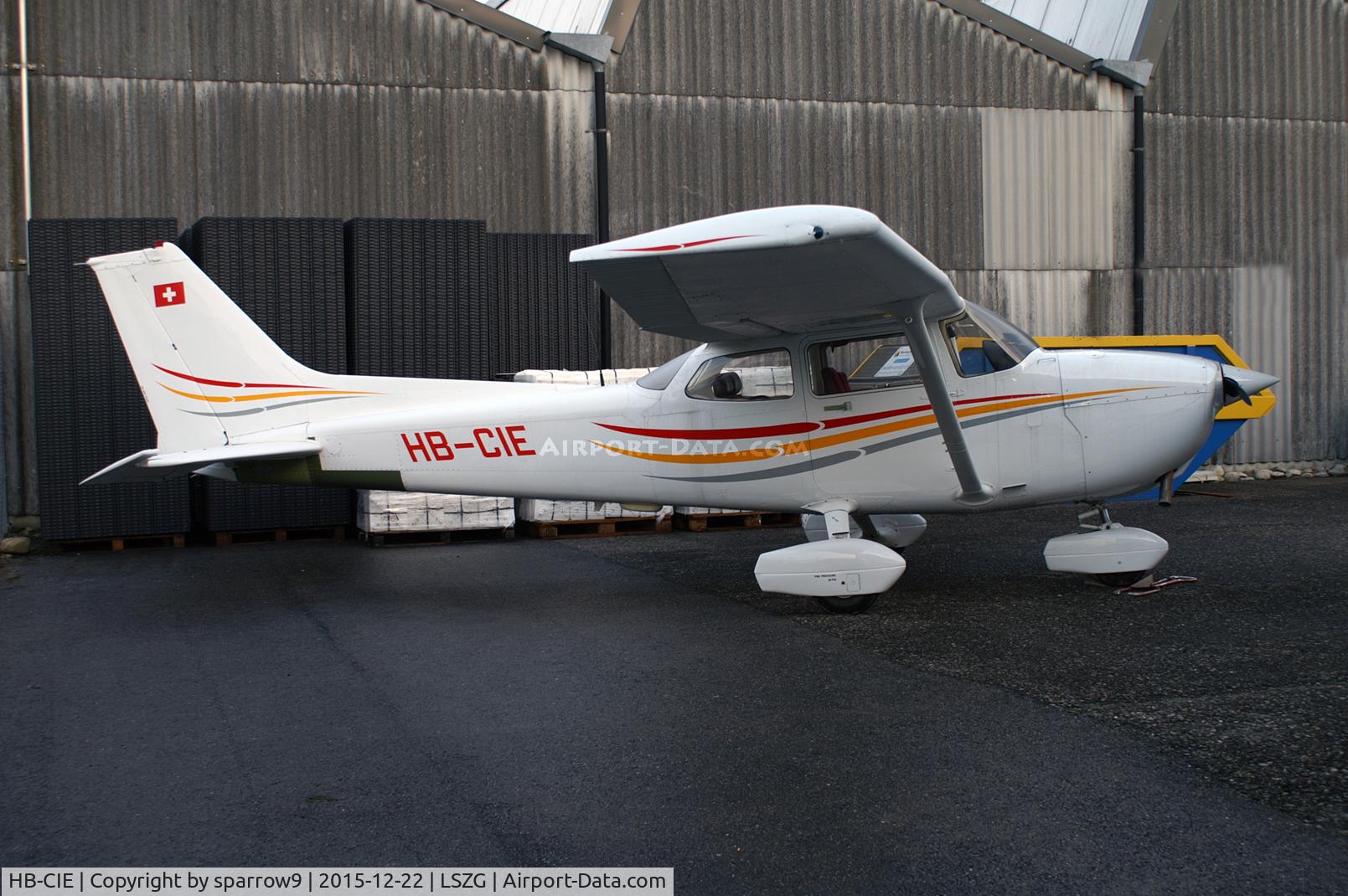 HB-CIE, 1984 Reims F172P C/N F17202221, With a new paint scheme. Waiting for some paintwork after a mishap to the tail.