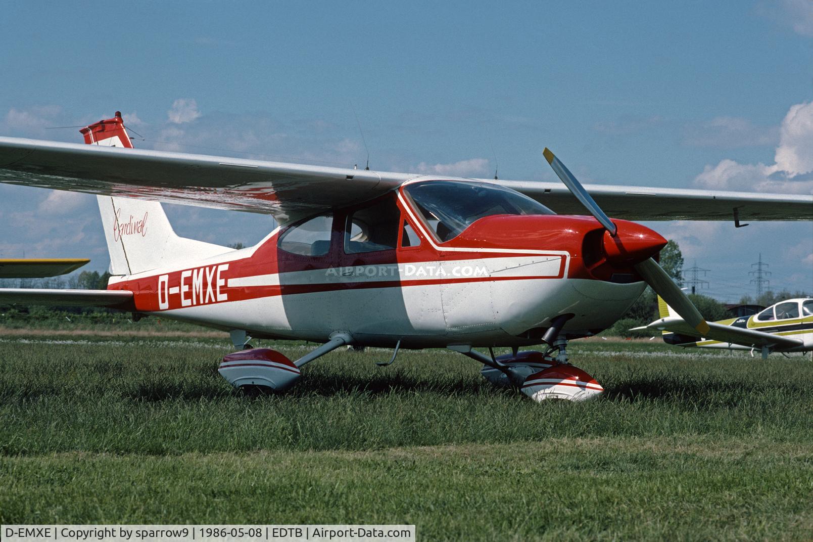 D-EMXE, 1968 Cessna 177 Cardinal Cardinal C/N 17701149, At IGM Baden-Oos (Aircraft market). Scanned from a slide.