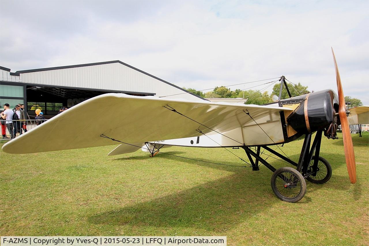 F-AZMS, Morane-Saulnier Type H13 Replica C/N SAMS 22.01, Morane-Saulnier Type H13, Static display, La Ferté-Alais airfield (LFFQ) Air show 2015