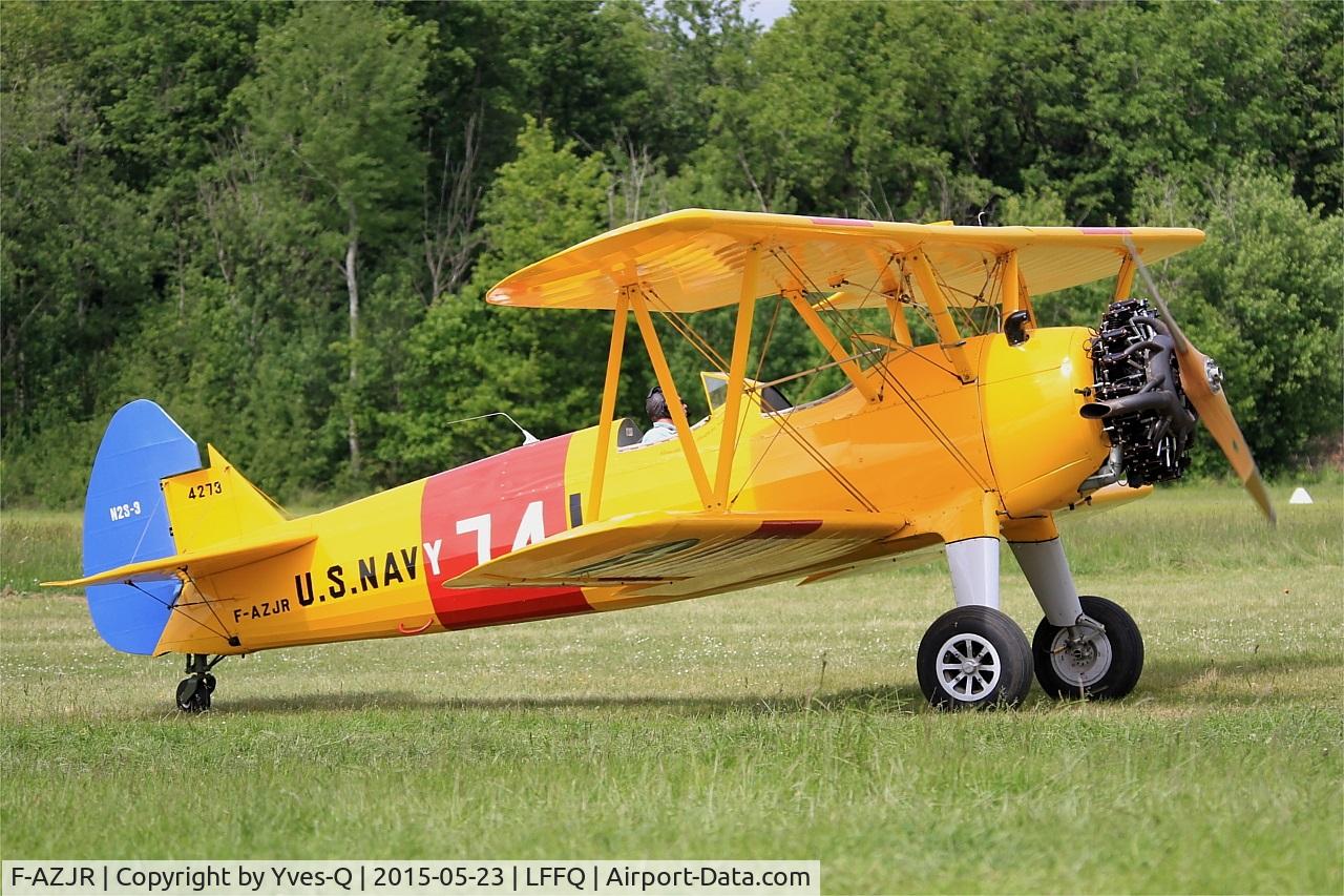 F-AZJR, 1942 Boeing-Stearman PT-13D (E75) C/N 75-5656, Boeing PT-13D Kaydet (E75), Taxiing to parking area, La Ferté-Alais Airfield (LFFQ) Air show 2015