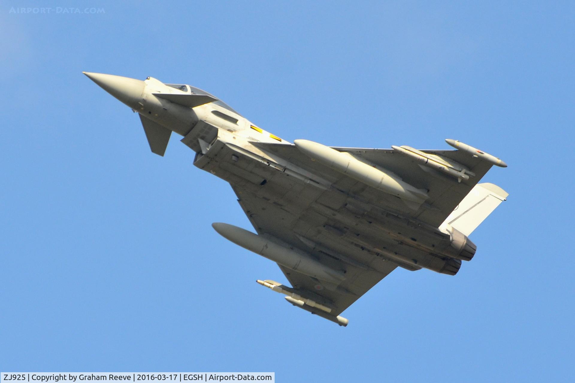 ZJ925, 2006 Eurofighter EF-2000 Typhoon FGR4 C/N 0080/BS016, Seen at Norwich.