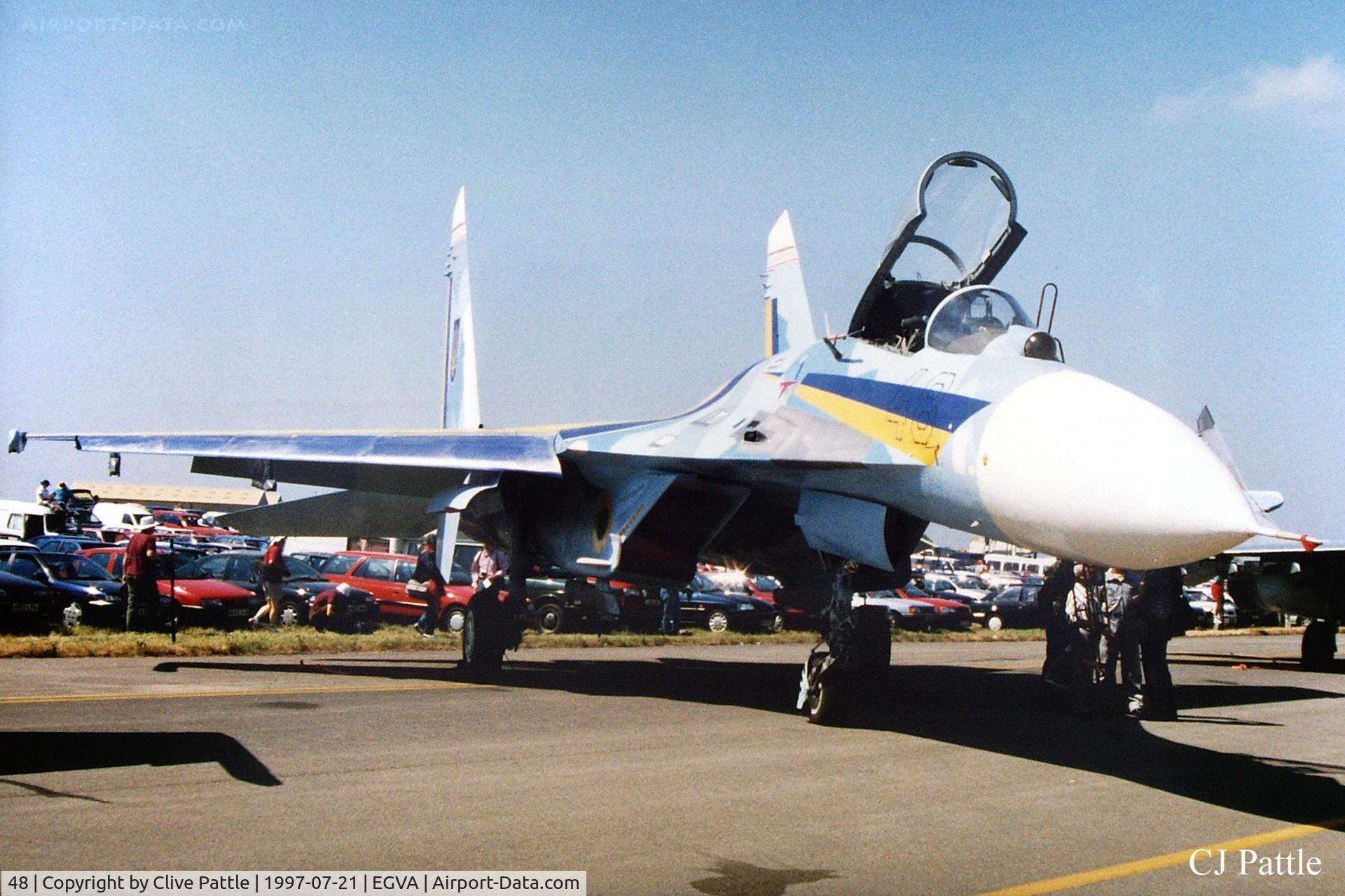 48, Sukhoi Su-27A C/N 36911014411, Ukranian A.F. on display RIAT RAF Fairford EGVA