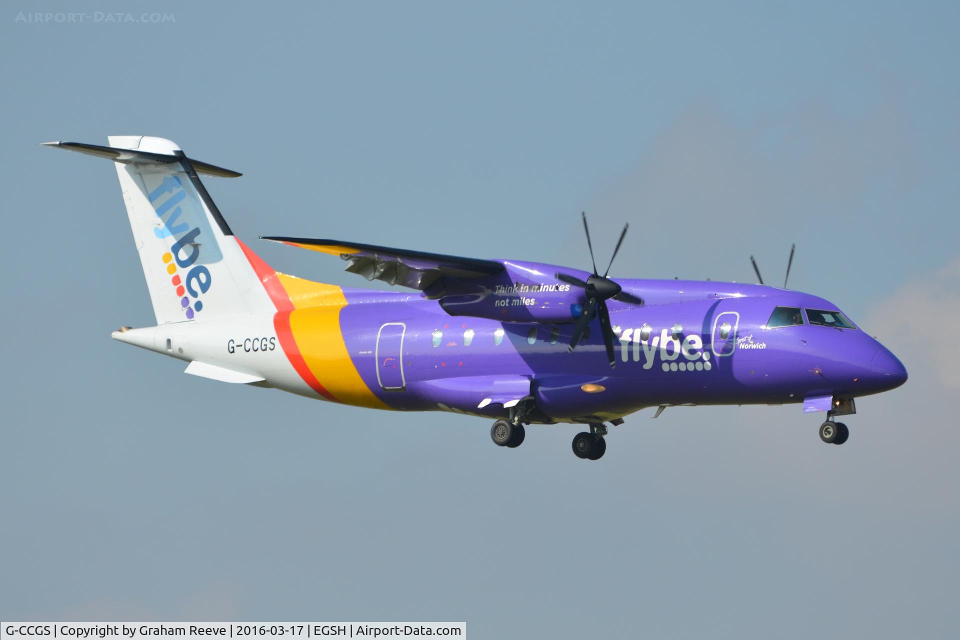 G-CCGS, 1998 Dornier 328-100 C/N 3101, Landing at Norwich.