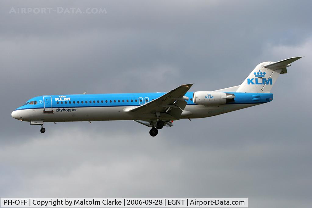 PH-OFF, 1989 Fokker 100 (F-28-0100) C/N 11274, Fokker 100 at Newcastle Airport, September 28th 2006
