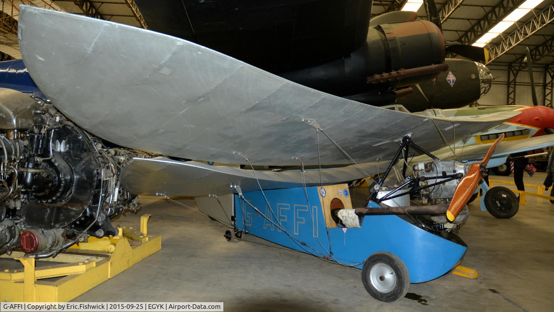 G-AFFI, Mignet HM.14 Pou-du-Ciel C/N BAPC74, BAPC.76 Mignet HM.14 Pou-du-ciel ('Flying Flea') at Yorkshire Air Museum, Sept. 2015. 