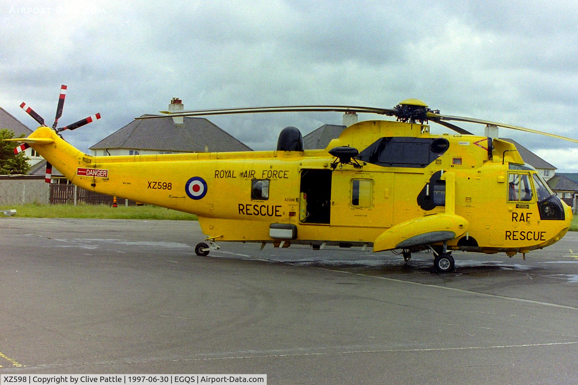 XZ598, 1978 Westland Sea King HAR.3 C/N WA864, Based at RAF Lossiemouth EGQS in June 1997