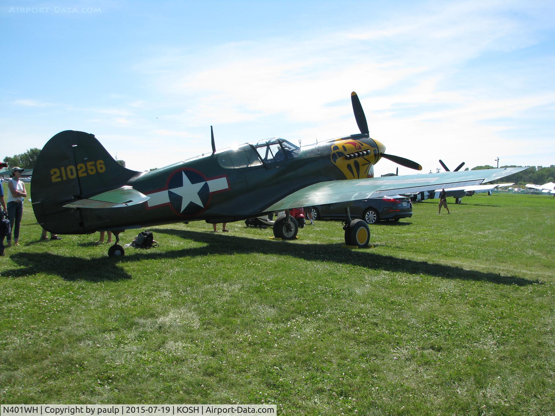 N401WH, 1942 Curtiss P-40K Warhawk C/N 42-10256, At AirVenture.