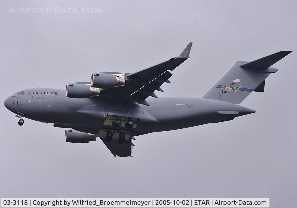 03-3118, 2003 Boeing C-17A Globemaster III C/N P-118, On an Evac mission