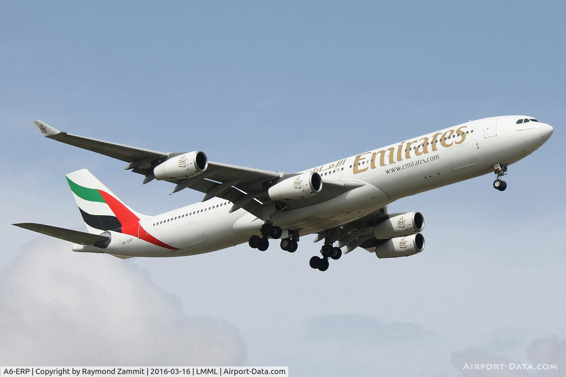 A6-ERP, 1997 Airbus A340-313 C/N 185, A340 A6-ERP Emirates Airlines