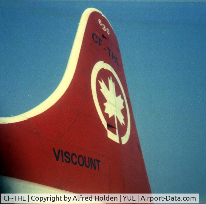 CF-THL, 1957 Vickers Viscount 757 C/N 272, CF-THL on Ottawa-Montreal flight in August, 1973. Photographs taken by myself