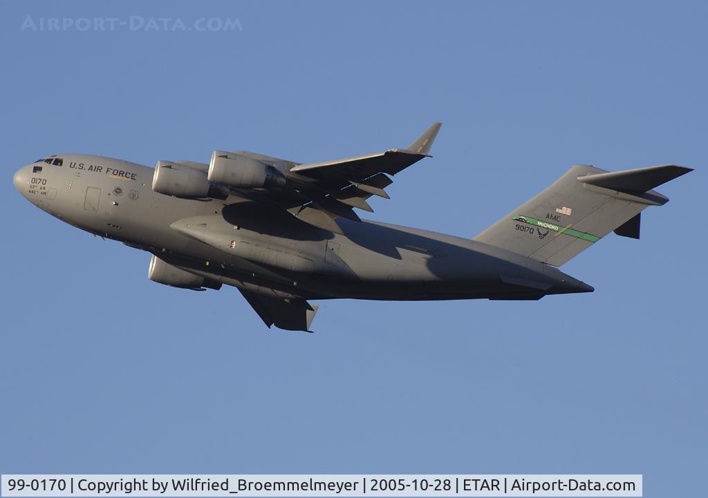 99-0170, 1999 Boeing C-17A Globemaster III C/N 50074/P-70, Departure from Runway 26