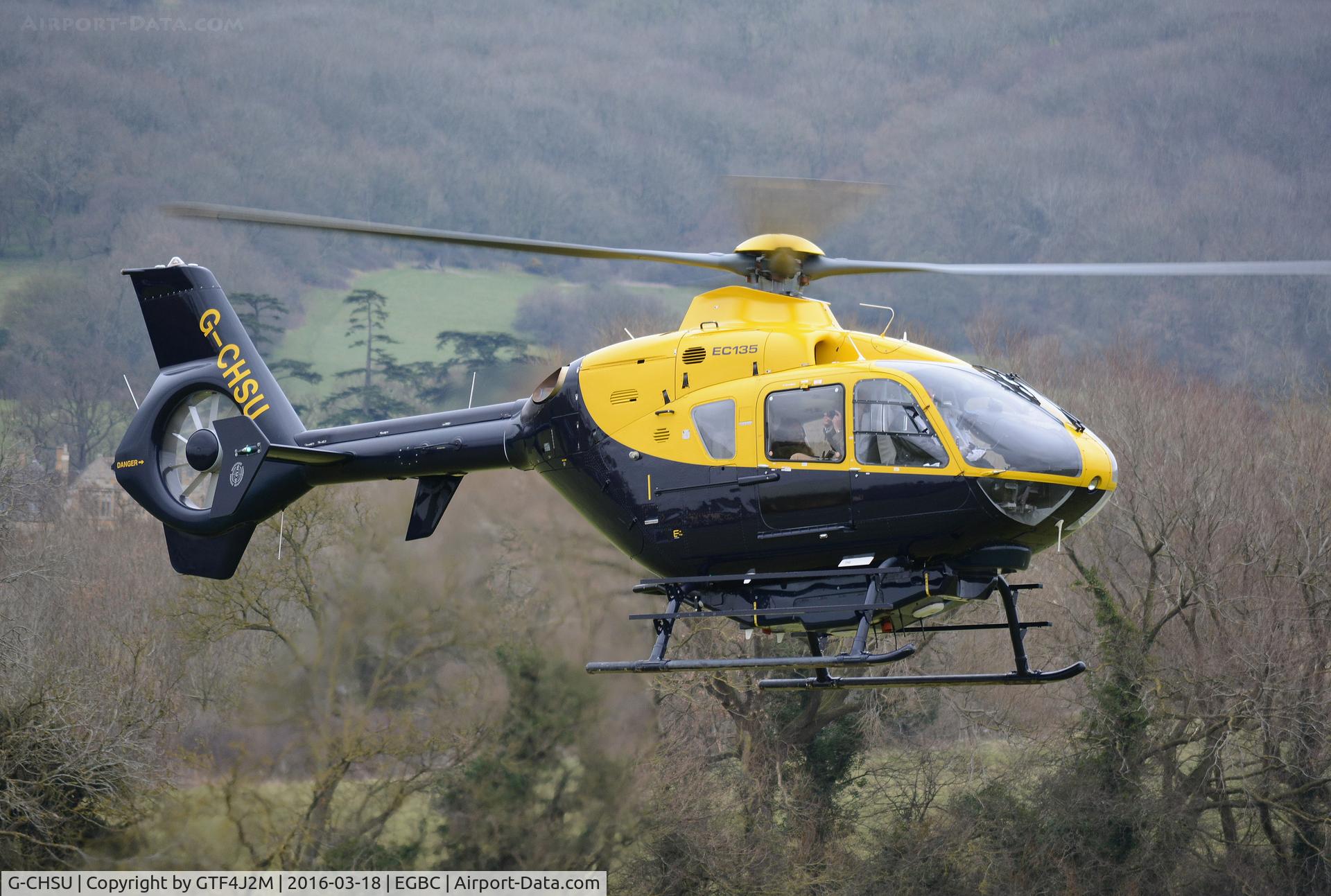G-CHSU, 1998 Eurocopter EC-135T-1 C/N 0079, G-CHSU at Cheltenham Racecourse 18.3.16