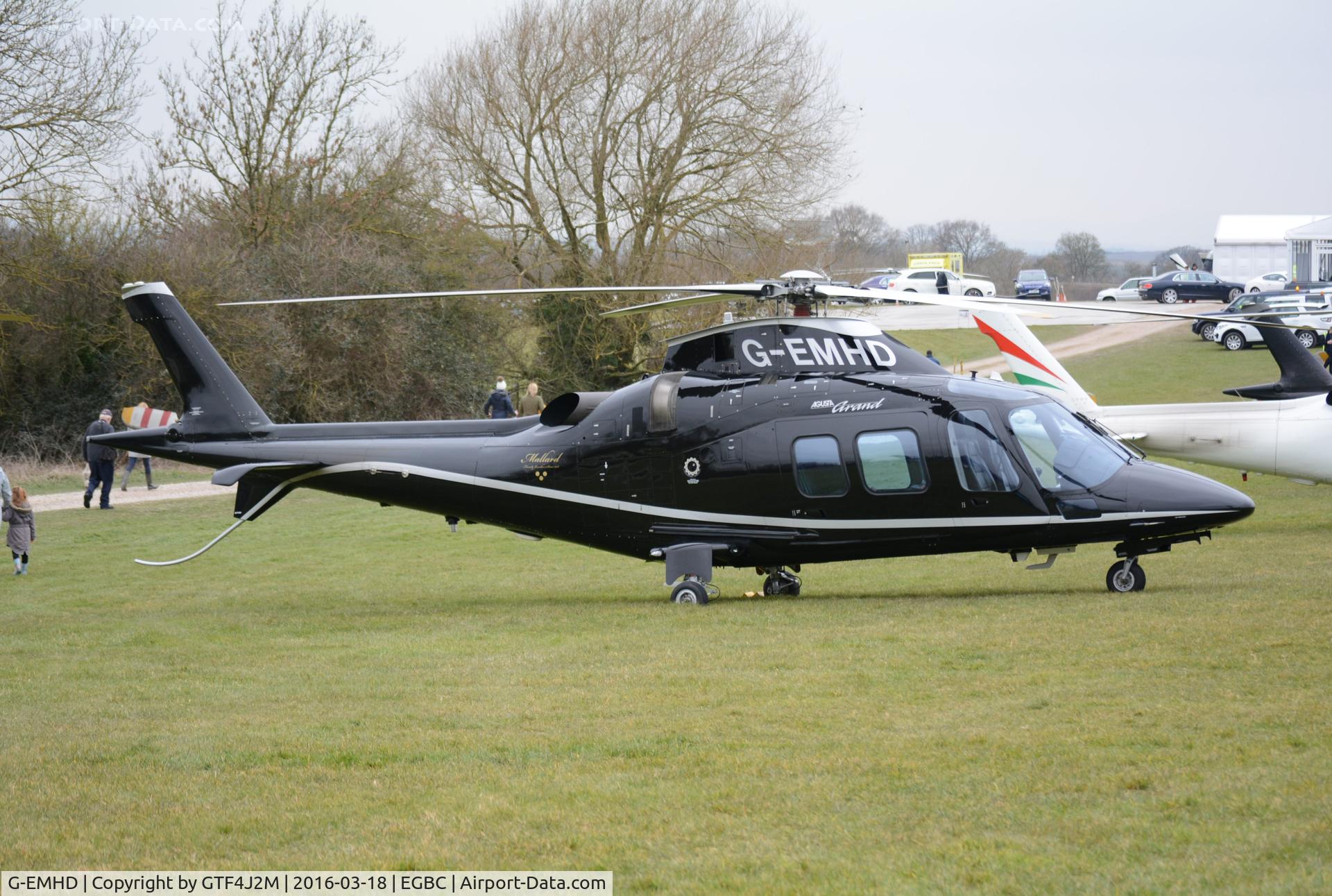 G-EMHD, 2006 Agusta A-109S Grand C/N 22027, G-EMHD at Cheltenham Racecourse 18.3.16