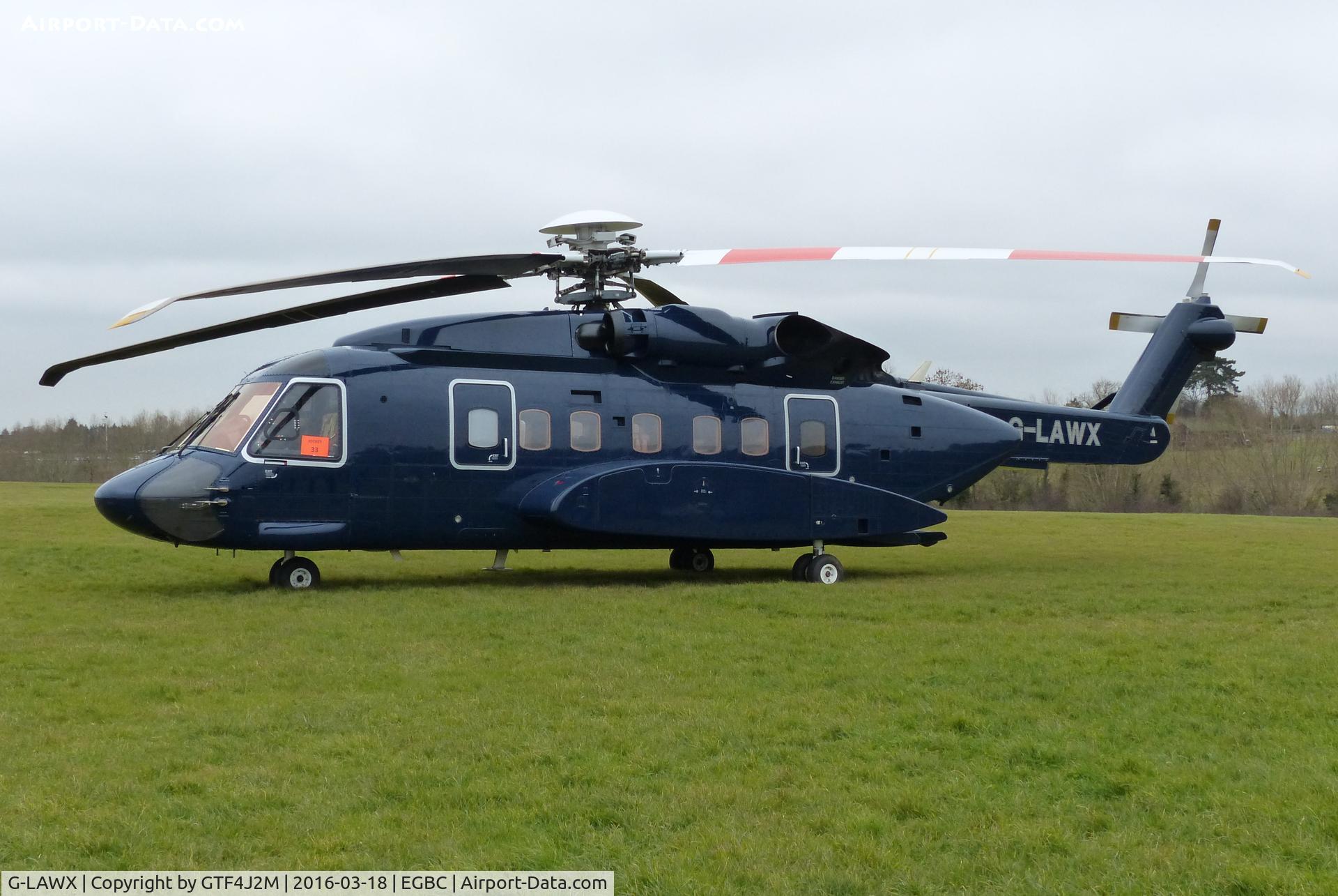 G-LAWX, 2004 Sikorsky S-92A C/N 920007, G-LAWX at Cheltenham Racecourse 18.3.16