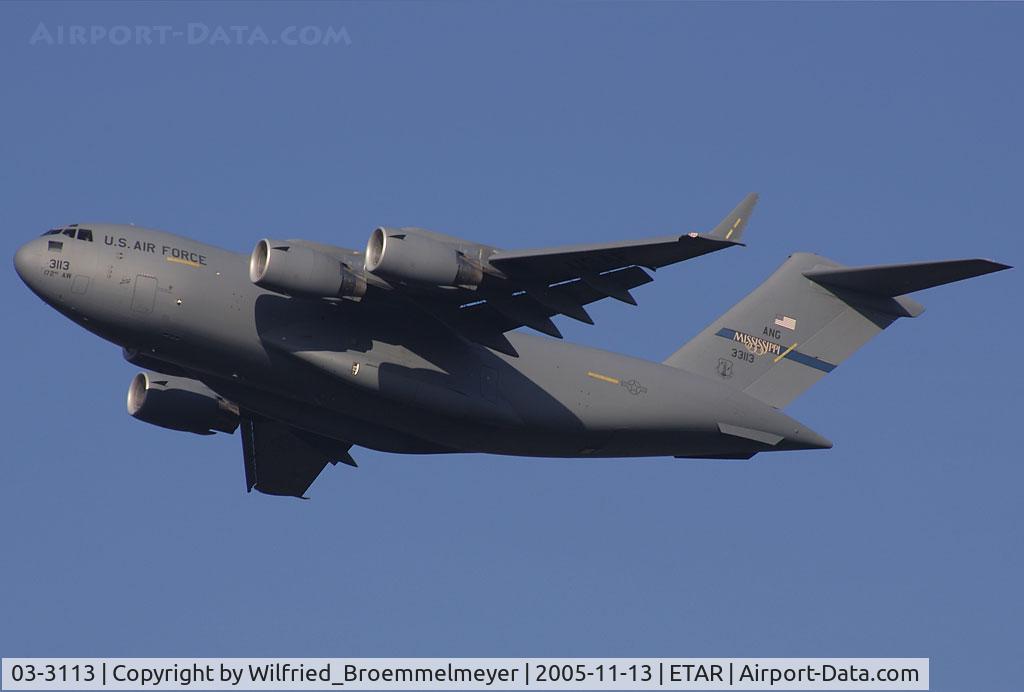 03-3113, 2003 Boeing C-17A Globemaster III C/N P-113, The Mississippi C-17 were normally used for Evac missions.