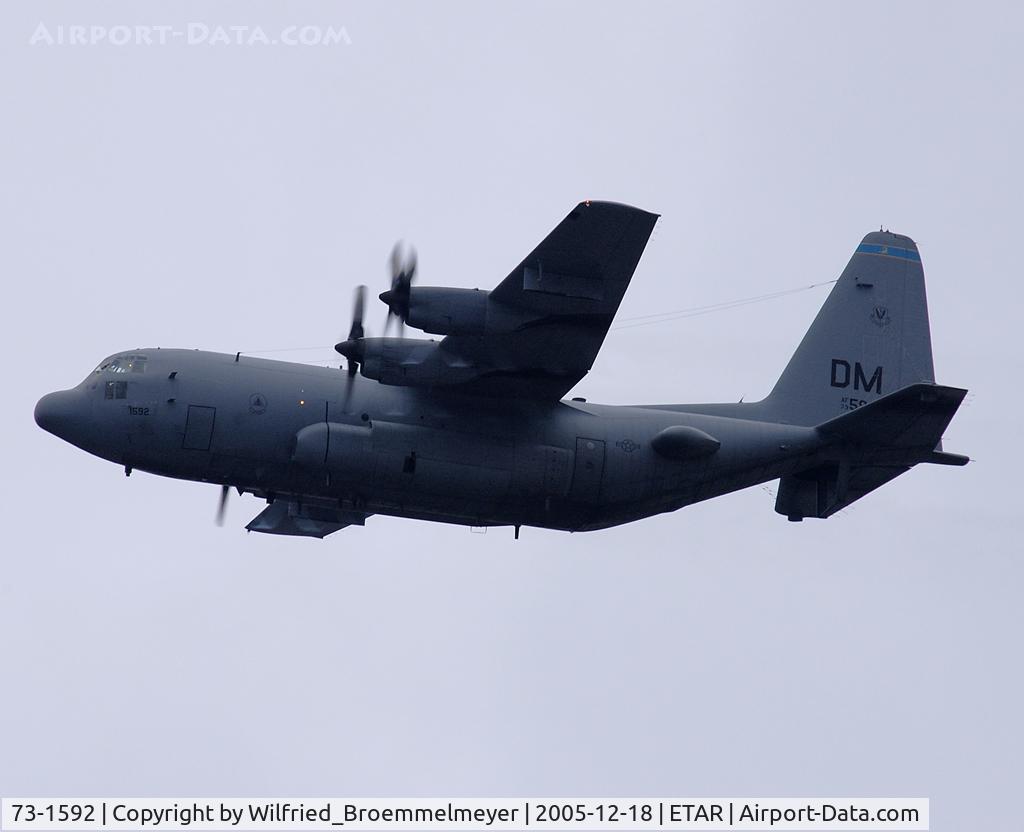 73-1592, 1973 Lockheed EC-130H Compass Call C/N 382-4557, Low Approach to Ramstein Air Base