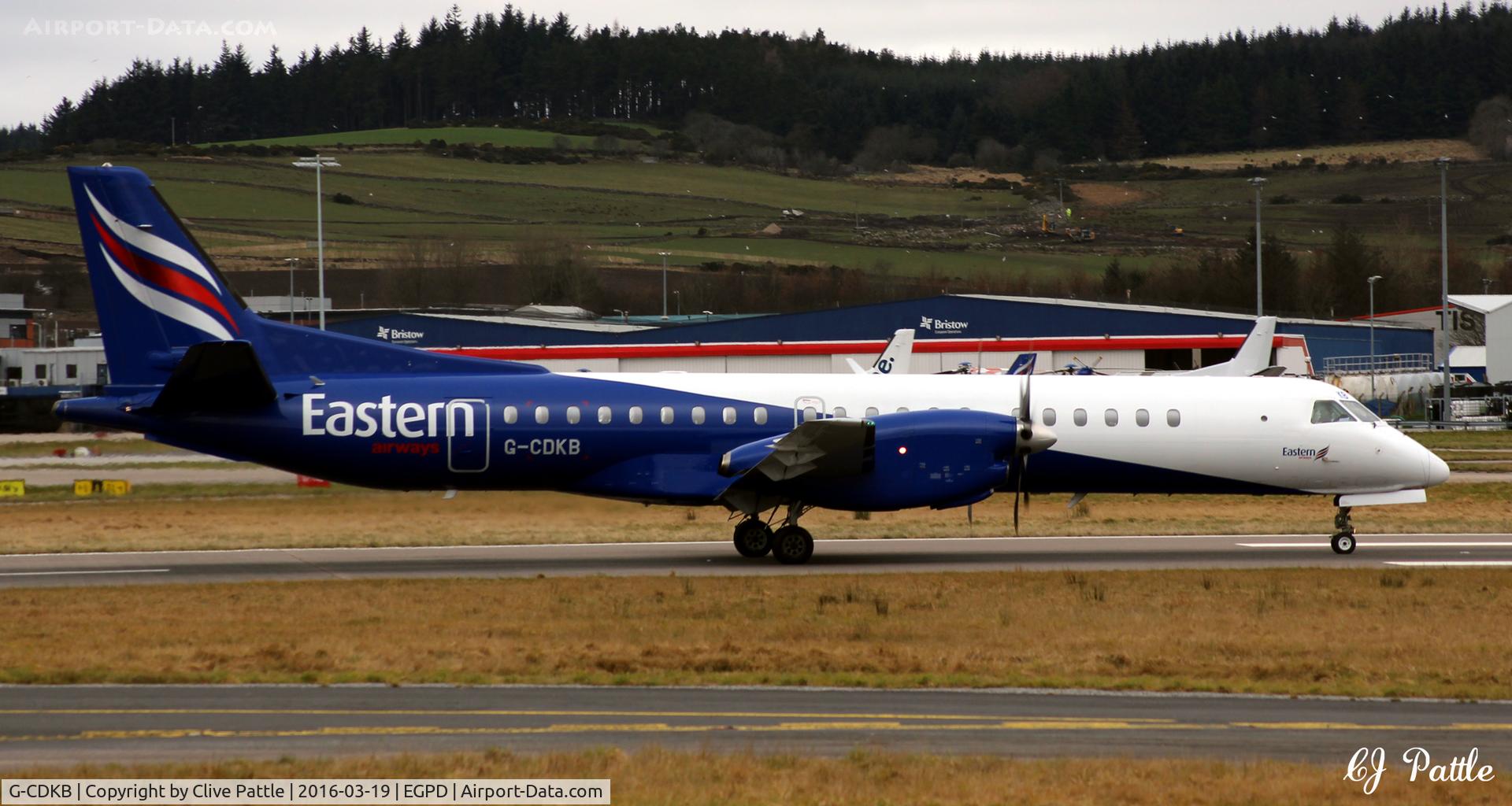 G-CDKB, 1996 Saab 2000 C/N 2000-032, Landing at Aberdeen EGPD